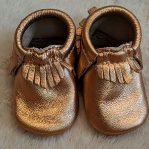 Freshly Picked Size 2 Rose Gold Baby Moccasin